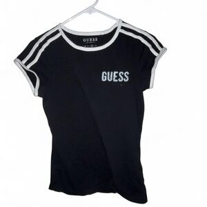 GUESS Black and White Short Sleeve Tee